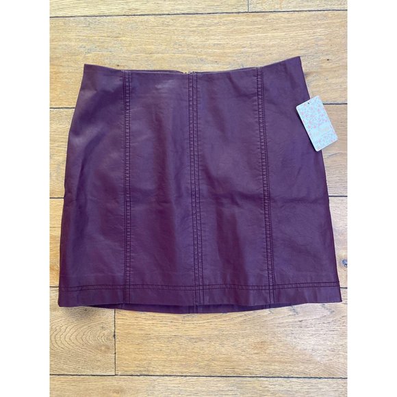 (Sold) Free People Modern Femme Vegan LeatherSkirt - Picture 9 of 12